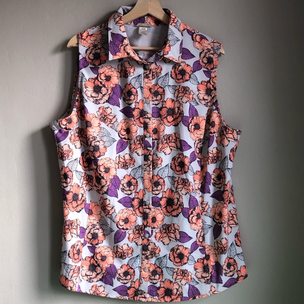 Duluth trading purple and orange floral tank. Sz XXL